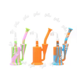 Nuovo elenco riciclatore dab rig quarzo stile narghilè bong secchio piattaforme petrolifere bong tubi dell'acqua colorato gorgogliatore di silicone