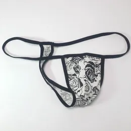 G798C Intimo da uomo sexy perizoma sagomato a marsupio in cotone T-back intimo stampato Paisley