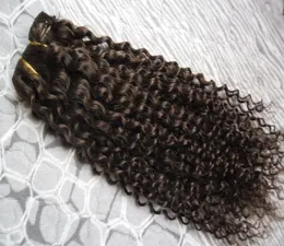 ブラジルの変態巻き毛1バンドルのお得な情報100％人間の髪の毛織りバンドルRemyブラジル人1バンドル変態カーリーヘアエクステンション