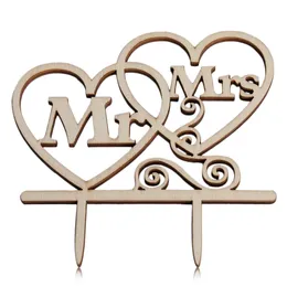 Wooden Mr Mrs Wedding Cake Topper Inserted Card Decoration Made of high quality wood material, safe to use