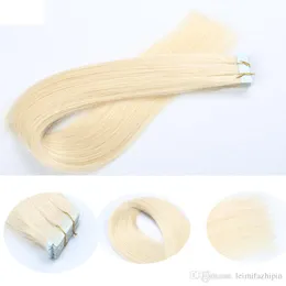 Tape in Human Hair Extension Sliky Straight PU Skin Weft Moulti Color