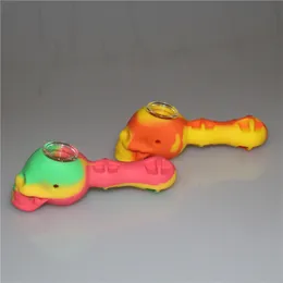 Pipa da fumo in silicone tabacoo in silicone Pipa da cucchiaio a mano Narghilè Bong dab rig in olio di silicone DHL gratis