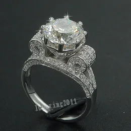 Choucong Luxury Eiffeltornet Kvinnor Män Smycken Ring 9mm 3ct Diamond 925 Sterling Silver Engagement Wedding Band Ring Gift