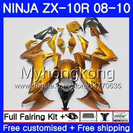 Bodywork For KAWASAKI ZX 10 R ZX1000C ZX10R 08 10 217HM.11 ZX 10R 08 09 10 ZX1000 all Gloss golden ZX-10R 2008 2009 2010 Fairing kit