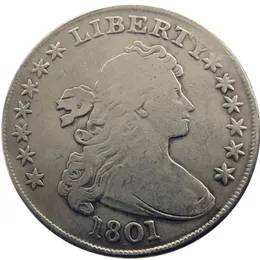 عملات الولايات المتحدة 1801 رايات التمثال النحاس الفضة مطلي الدولار إلكتروني حافة نسخة عملة