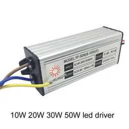 LED-transformator 10W 20W 30W 50W LED-förare Vattentät IP67 Strömförsörjning för LED-strålkastarljus.