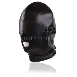 Bondage Slave Fetish Restraints Eye Mask Head Hood Headgear Blindbind Open Mouth Lace-Up BDSM Sex Games Toy #E94