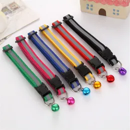 Dog Cat Nylon Collar Reflect Light with Bell Adjustable Fashion Available in 6 Colors Makes Your Dog Visible Safe & Seen Blinking