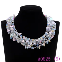 3pcs 3 Color Chunky Chain Chokers Necklaces for Women Gray Blue Red Sequin Colares Grandes Mulher Collier Statement Necklace A0825