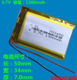 703450 3.7V 1300mAh 073450 LI-PO Uppladdningsbart batteri Litiumpolymer för MP3 DVD-dynan Mobiltelefon GPS-kraftkamera E-böcker omkodare