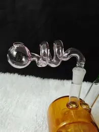 O novo pote de vidro espiral rosa Bongs de vidro por atacado Queimador de óleo Cachimbos de água de vidro Plataformas de petróleo Livre de fumo