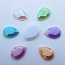 200pcs 10*14mm Crystal AB Jelly Color Acrylic Rhinestones flat back Beads DIY Jewelry Garment Accessories ZZ1