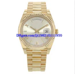 Julklapp New Watches Mens Luxury 18ct Gold Dagdate 228238 40mm Vit Romerska Ring Automatiska mekaniska armbandsur för män