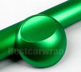 Grön borstat metallisk vinyl för bilomslagsbeklädnad med luftbubbla Free Brush Car Wrapping Styling Foliebeläggning: 1,52 * 20m / Rull 5x66ft