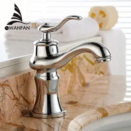 Rubinetti per lavabo Ottone Cromo Argento Rubinetto per lavandino del bagno di lusso Rubinetto per vasca con foro monocomando Miscelatore per acqua calda e fredda YLS5871-111