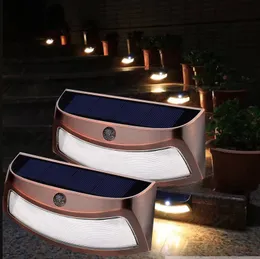 Outdoor LED Solar Wall Lights 8led 250lm Auto Dusk to Dawn Wireless Waterproof Batteries Included Brown Security Fence Lights