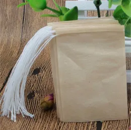 new design 50*62mm unbleached Tea filters teabags wood pulp Filter paper drawstring Brown white color Tea bag 100pcs/lot