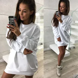 Winter Woman Hoodies Casual Jackets Fashion Long Sleeve Sweatshirt Hoodie Jumper Dresses Women's Outerwear Solid Cololr Clothing YL879-1