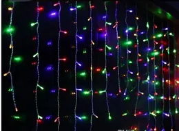 8m DROP 0.65M 240 LED Sopel Światła Boże Narodzenie ślubu Xmas Party Decoration Snowing Curtain Light and Ogon Wtyczka AC.110 V-220V