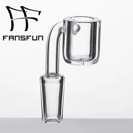 4mm Flat Top Quartz Banger 10/14 / 18mm Man Kvinnlig rök Klar Joint 90 grader Domeless Nail för DAB Rigs Partihandel 643