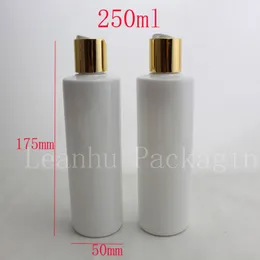 250 ml x 20 Witte lege plastic olieplessen met caps, DIY 250 ml Lotion PET-fles met dop, duidelijke cosmetische verpakkingflessen