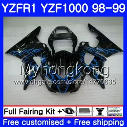 Karosseri för Yamaha YZF R 1 YZF 1000 YZF1000 YZFR1 98 99 ram 235HM.17 YZF-1000 YZF-R1 98 99 Body YZF R1 Blue Flame Light 1998 1999 Fairing