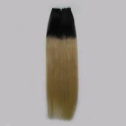 1b / 613 Blond Human Hair Extensions Lim 40st Rak Ombre Brasilianska Virgin Remy Skin Weft Tape Adhesive Hair Extensions Produkter 100g