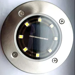 8 LED Solar Power sepolto luce sotto terra lampada percorso esterno decorazione casa giardino