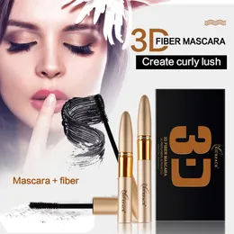 Niceface 2pcs / set eyes makeup 3d fiber mascara naturlig curling magi utökad förlängning ögonfrans vattentäta kosmetika ögon kit