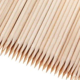 Partihandel-100x Nail Art Orange Wood Sticks Cuticle Pusher Remover Nail Art Beauty Tool New All Wooden Nail Push