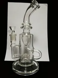 2024 tiktok Klein Bong Hookahs SOL Dab Rig Glass Recycler Smoking Flower Water Pipe birdcage perc joint Size 14.4mm Thick Base fast logistic 7-15working days