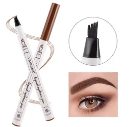 Neues Make -up Hot Brand Yanqina Liquid Eyebrow Stift Augenbrauen Enhancer 3 Farben Doppelkopf Augenbrauen Enhancer wasserdichte DHL -Versand