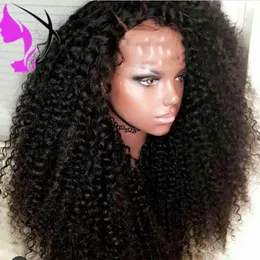 Schnellversandseiten Teil Hochtemperatur Faser Afro Kinky Curly Perücke Glueless schwarzer synthetischer Spitzenperücke für Afroamerikaner amerikanische Frauen