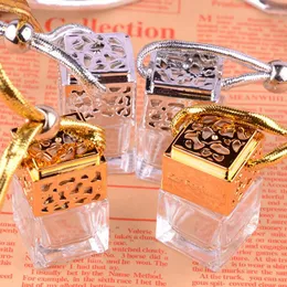 Fashion 5ml car hanging perfume diffuser glass bottle square car perfume bottle hanging decoration Free Shipping LX3012