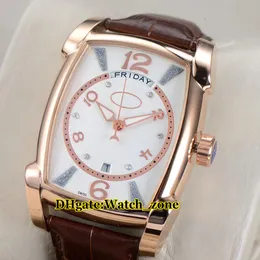 Kalpa grande grande tonda mostrador branco movimento automático mens watch rosa de ouro barato novo pulseira de couro de alta qualidade gents relógios