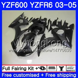 YAMAHA Mat siyah için stok YZF600 YZF R6 03 04 05 YZFR6 03 Kaporta 228HM.11 YZF 600 R 6 YZF-600 YZF-R6 2003 2004 2005 Fairings Kit