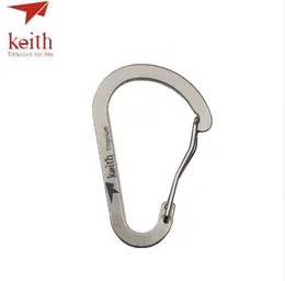 Keith Titanium D Shape Buckle Carabiner Outdoor Camping Equipment Pocket Key Chain Hook Clip EDC Tool 7.5g Ti1170