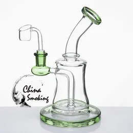 2MM 석영 뱅커를 가진 유리제 Bong 기름 의장 7.5 인치 두꺼운 유리제 Bongs 여성 합동 14MM Bubbler 수관