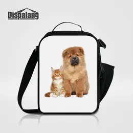 Portable Insulated Lunch Bags For Kids Thermal Food Bolsa Termica 3D Cat Dog Animal Lunch Box Messenger Bag For School Women Child Lancheira