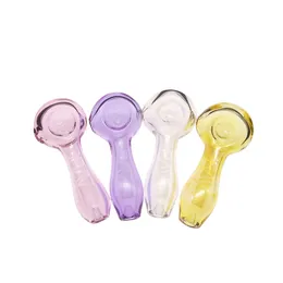 Compact and Stylish 3.7-Inch Clear Glass Spoon Pipe for Active Smokers