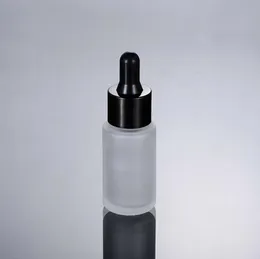 20 ml frosted empty glass dropper bottle with white black cap, 20ml glass dropper bottles, 20ml glass liquid bottles LX1260