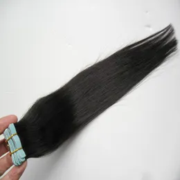 Brazilian Remy Tape Skin Human Hair Extensions PU Rak 100G 40pieces 10-26 tum peruanskt hår Indian Malaysia Hair