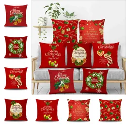 2018 venda quente feliz natal série capa de almofada papai noel presentes de natal árvore de natal e impressão do boneco de neve travesseiro fronha