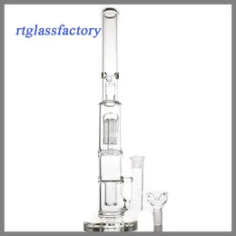 18.5" Glass Bongs Hookah 8 Arm Trees Double Domes Percolator with 18mm Bowl
