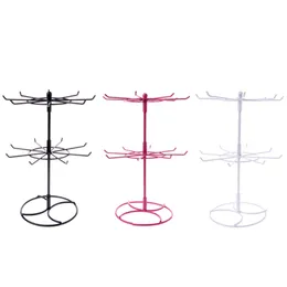 Hot sale Metal Necklace Chain Bracelet Rotation display Holder fashion 2 tiers Jewelry Display Stand Rack scarves tie wig bracelet Hanger
