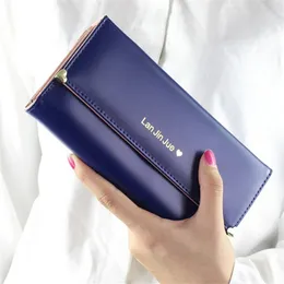 Partihandel - Lyxig kvinnlig väska damer långa kvinnor plånbok kända märke designer koppling kvinnor handväska pengar cuzdan korthållare armband carteras