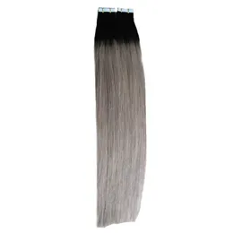 Ombre Color Tape In Remy Human Hair Extensions 100g Human Tape Hair Extensions 2,5g Per Styck 40 stycken remy skin weft hair ombre silver