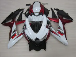 Hot Sale Motorcykel Fairings för Suzuki 2008 2009 2010 GSX-R600 GSX-R750 08 09 10 GSXR 600 GSXR750 K8 Red White Fairings Kit CF78