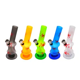 Spider Logo Mini Water Pipe Bong 146mm höjd akrylmaterial Vattenrörstillbehör Partihandel