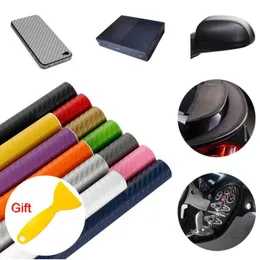 50 * 12 "3D Carbon Fiber Sticker Auto Car Wrap Sheet Vinyl Film Bilklistermärke Dekaler Motorcykel Cykel Laptop Styling Tillbehör